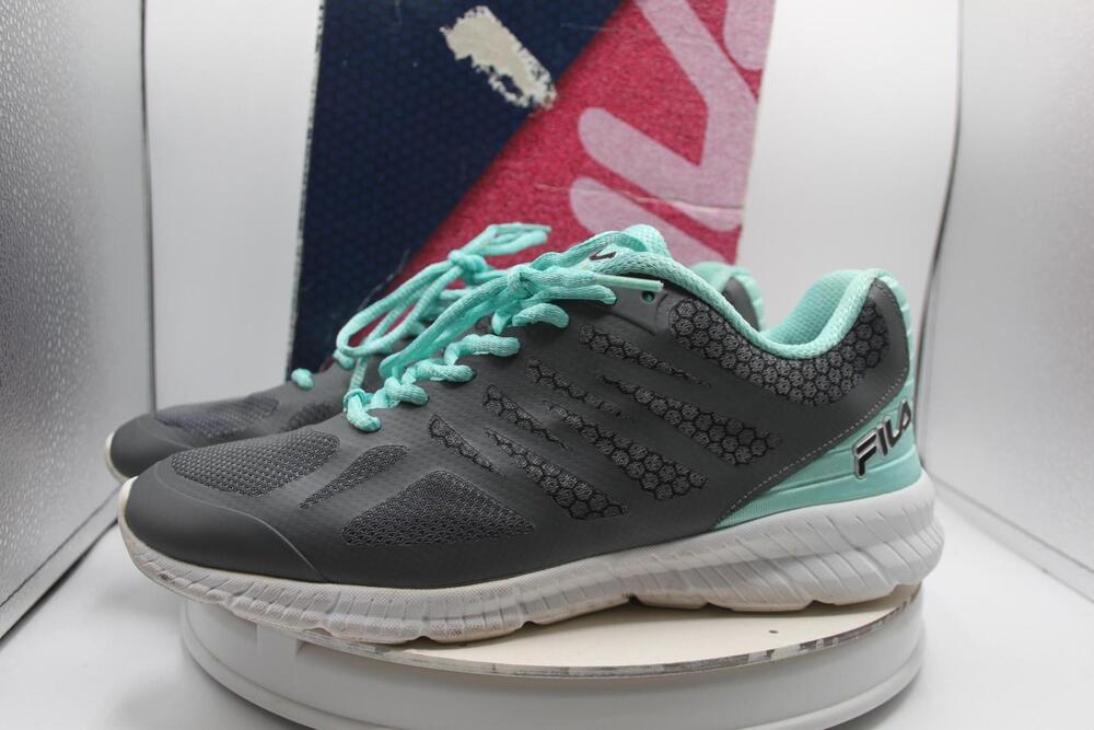 Fila Memory Speedstride Shoes Womens Sz 11 Gray Mint Mesh Running Sneakers